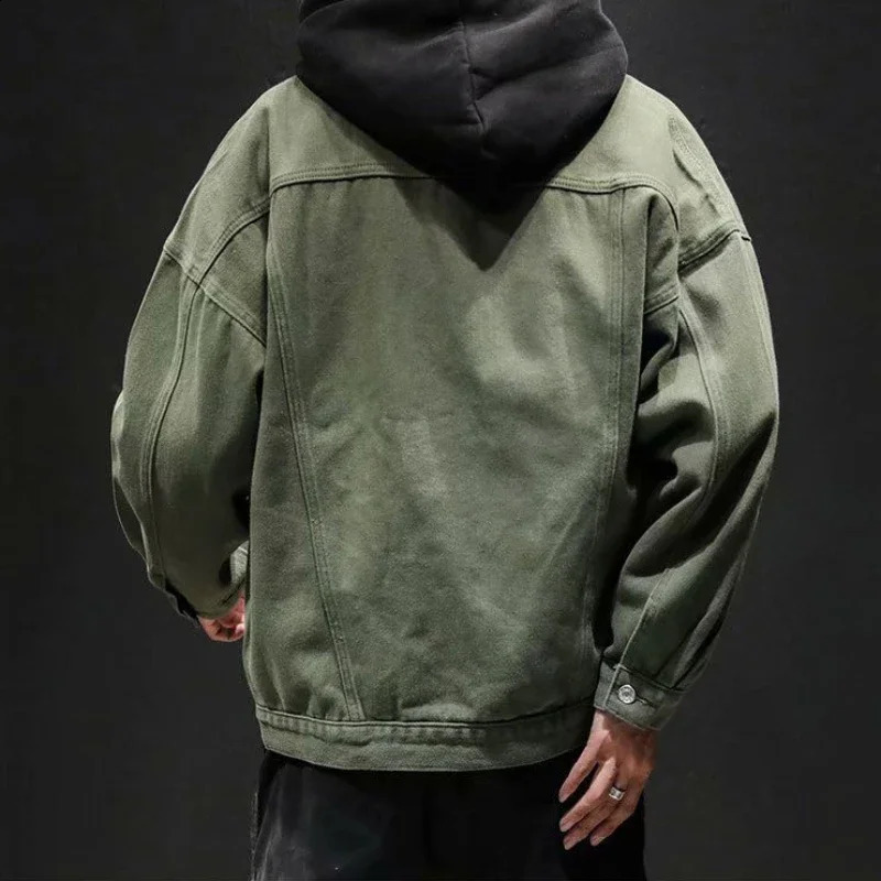 Mens Denim Jacket Autumn Male Jean Coats Black Cargo Big Size Menswear Korea High Quality Trendy Large Fast Delvery Outwear Y2k 240802