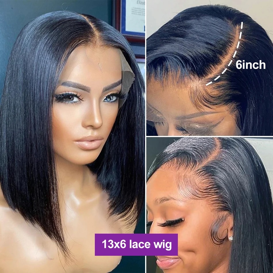 12A Vietnam Bone Straight Bob Human Hair Wigs 13X6 5X5 4X4 150% Density Real Human Hair Lace Headband Glueless Wig