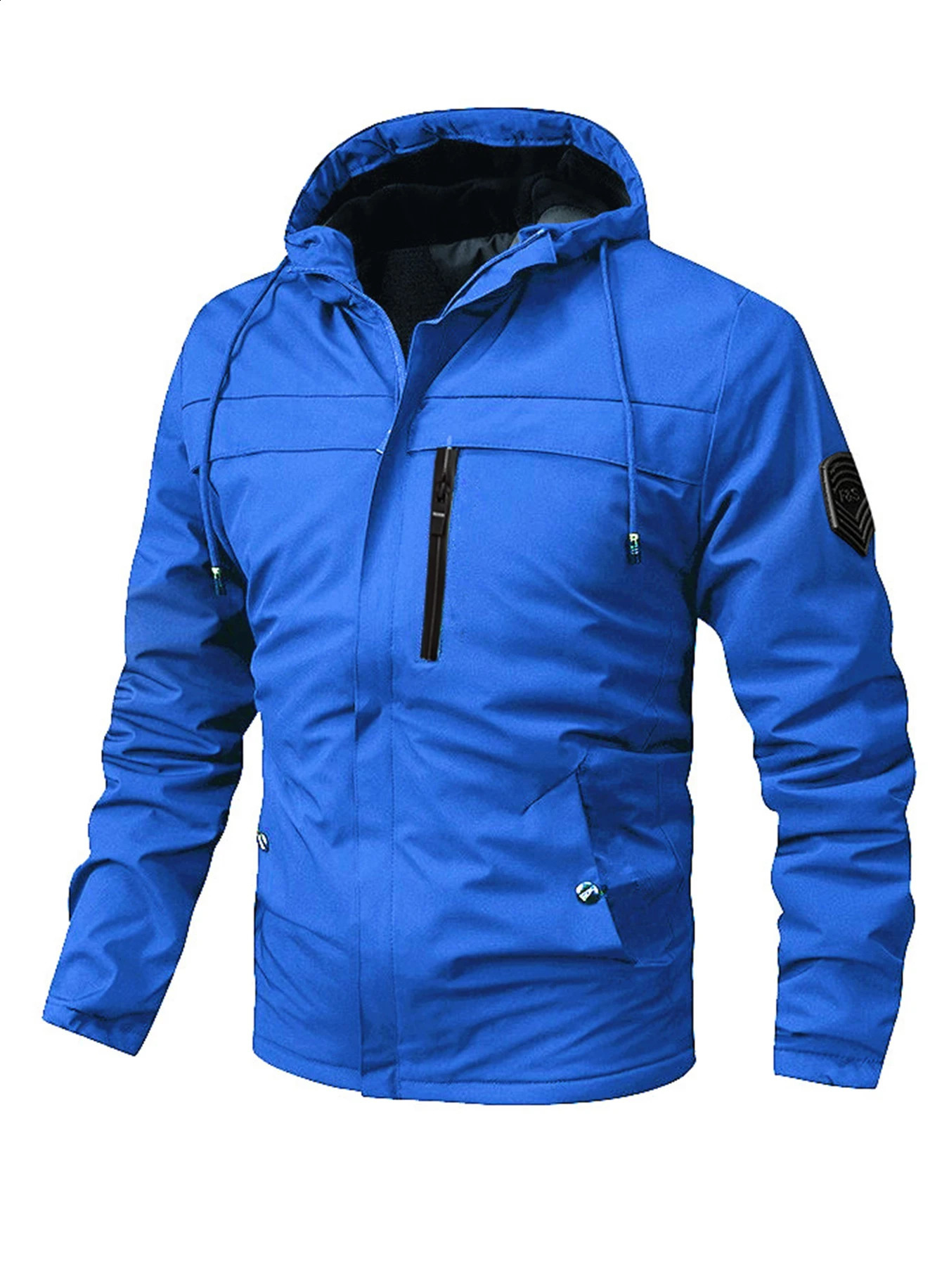 Autumn Windbreaker Jacket for Men Solid Color Zipper Hooded in Outerwears Fashion Casual Outdoor Mens Jackets 240802