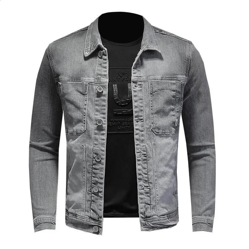 SpringSummer Classic Solid Color Retro Cowboy Jacket Mens Casual Loose Comfortable High Quality Coat 240824