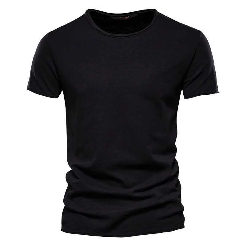 Round neck solid color bamboo cotton short sleeved T-shirt M250108