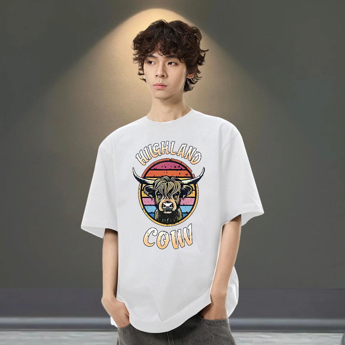 Designer Men Tops Tees 100% Cotton 230g Street wear Hip Hop cow Oversized 3XL 4XL Breathable Crew Neck New Designer T-Shirts Tees Shirts