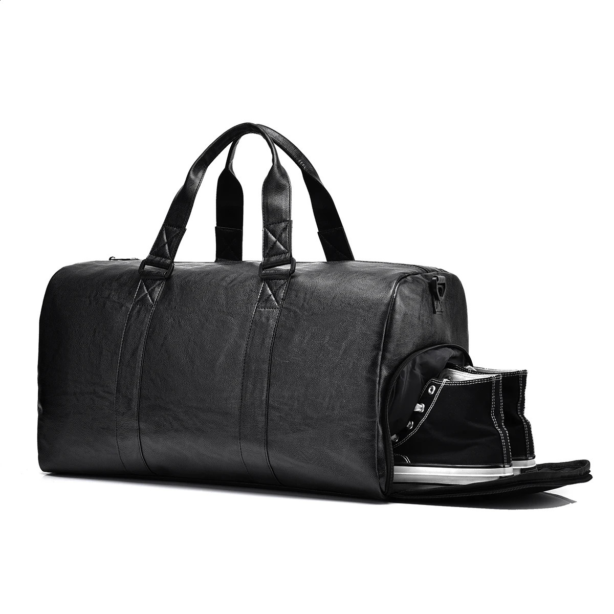 One Pu Large Capacity Mens Travel Bag Fashion Outdoor Casual Handbag Dry Wet Separation Fitness Shoulder Bag 240729