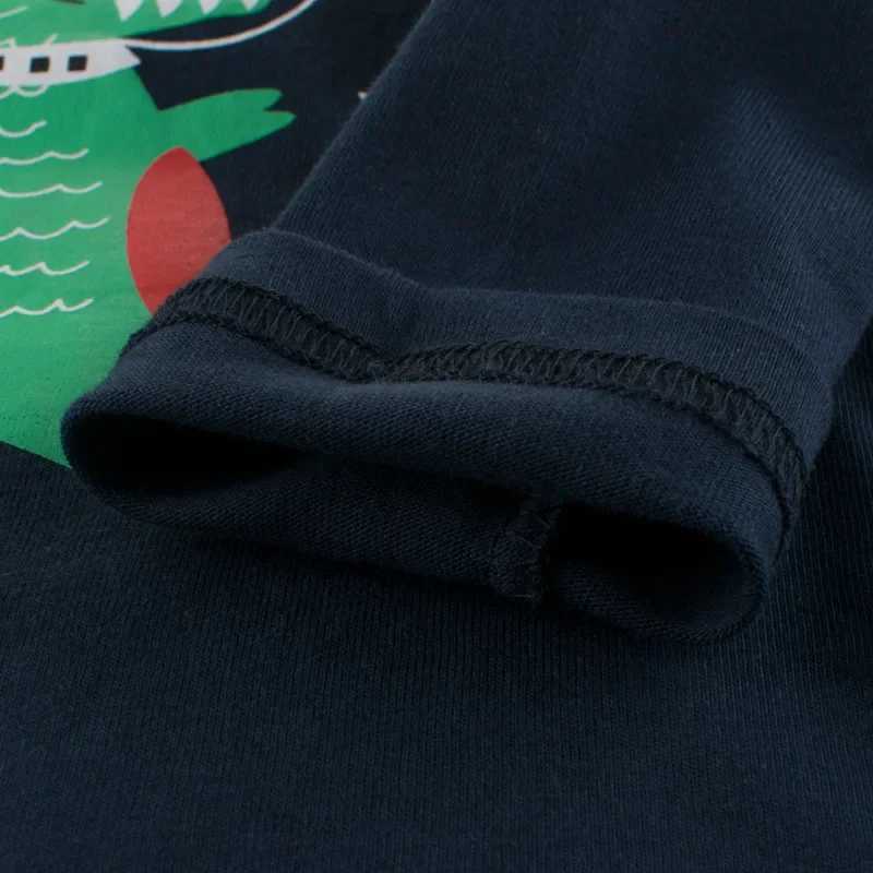 T-shirts 2024 Autumn Sweatshirt Boys Girls Cartoon Astronaut T-shirts Childrens Long Sleeve Rocket Cotton Tops Child Space Kids ClothesL24729