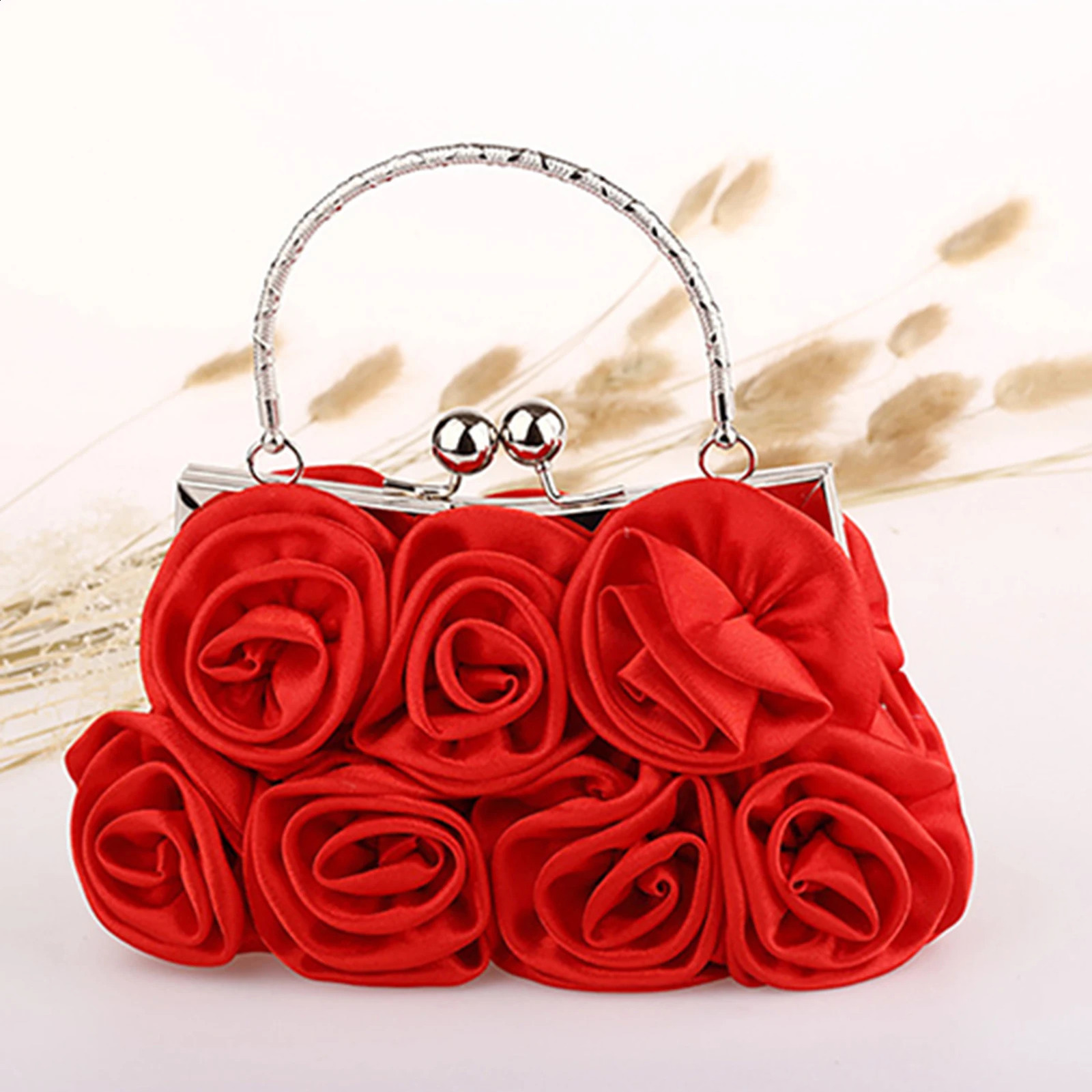 Handbag Womens Tote Bag Rose Flower Pattern Clutch Bags Evening Party Bridal bags for women bolsa feminina bolso mujer 240729