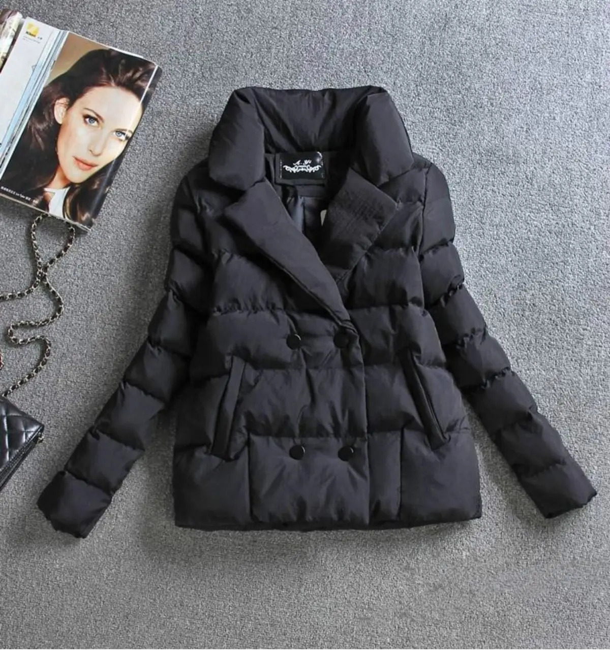 Womens Slim Short Cotton Parka Jacket Coat Clothing Style 2024 Autumn Winter 240729