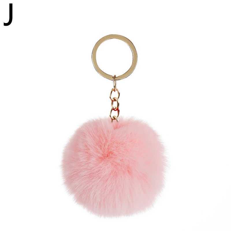 Fluffy Keyrings Soft Plush Charm Buckle Faux Colorful Rabbit Pompom Keychain Ball for Women and Girls Bag Pendant Jewelry DIYL240729