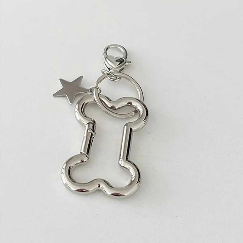 Punk Cool Bone Keychain Korean Fashion Star Bag Pendant Accessorys Goth Jewelry Grunge Keychains CuteL240729