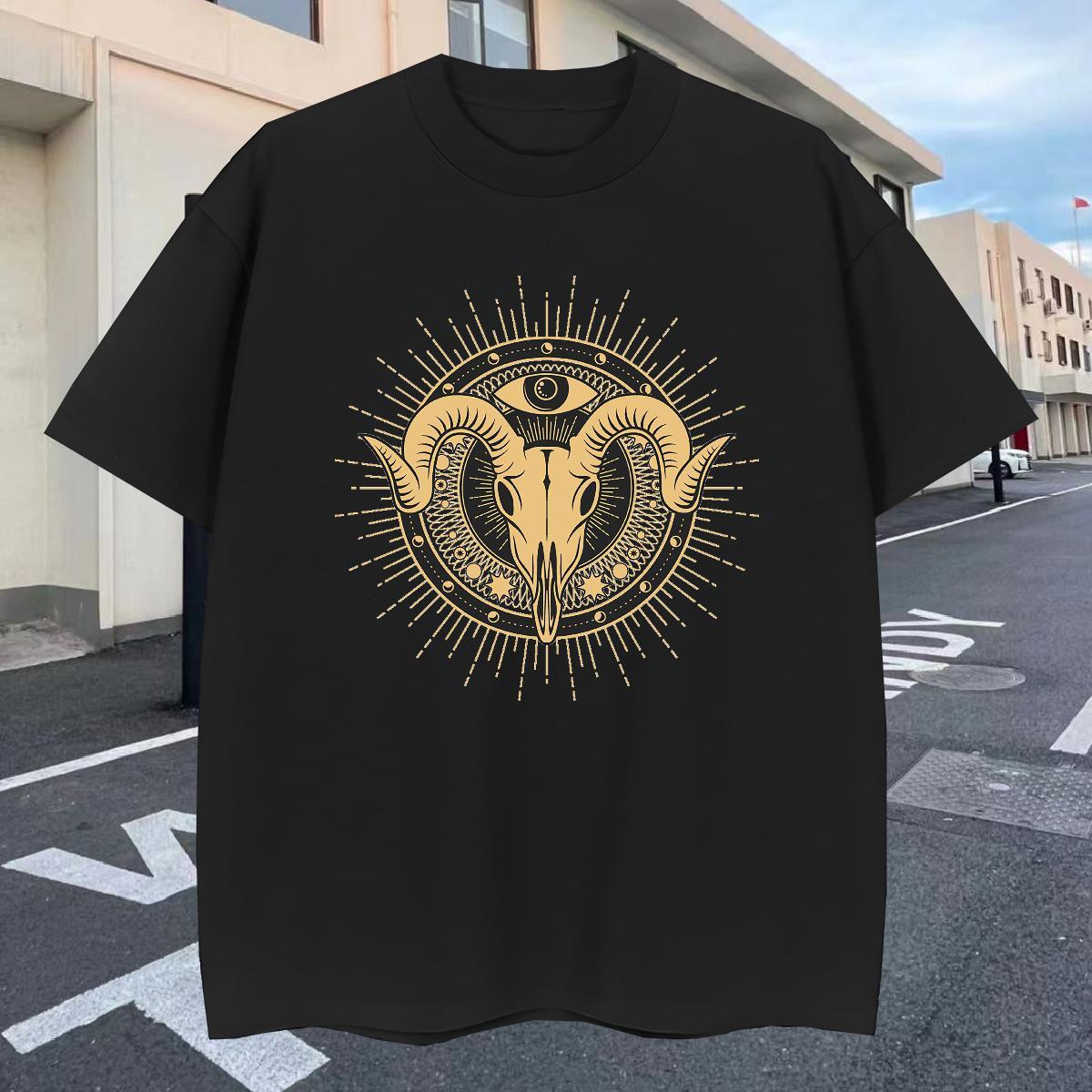 Loose Men Tops Tees 230g Pure Cotton Casual Daily Wear sheep DIY Printed Round Neck Short Sleeve DIY Customized Mens T Shirts Tops Shirt