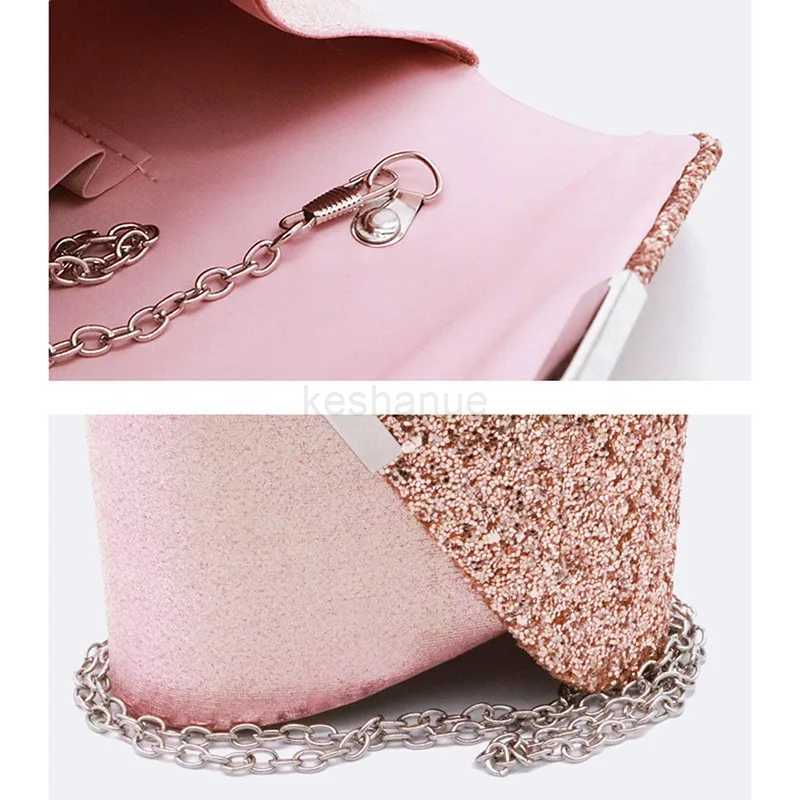 Women Clutch Glitter Sequins Evening Party Handbag Portable Black Gold Silver Pink Wedding Clutch Purse Envelope ClutchXJ240729