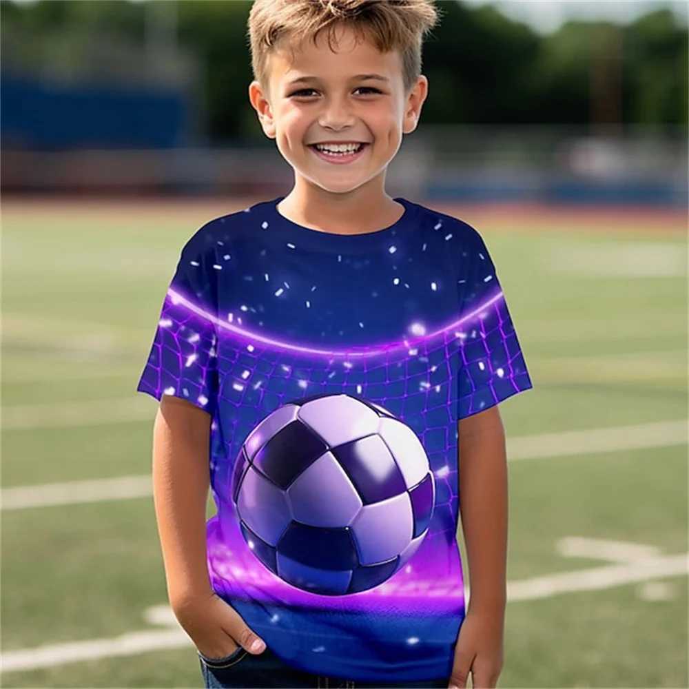 T-shirts Childrens Clothing Football Uniform Girls Clothes 2 to 8 Years Round Neck Baby Short Sleeves Soccer Boy Children Summer ClothesL24729