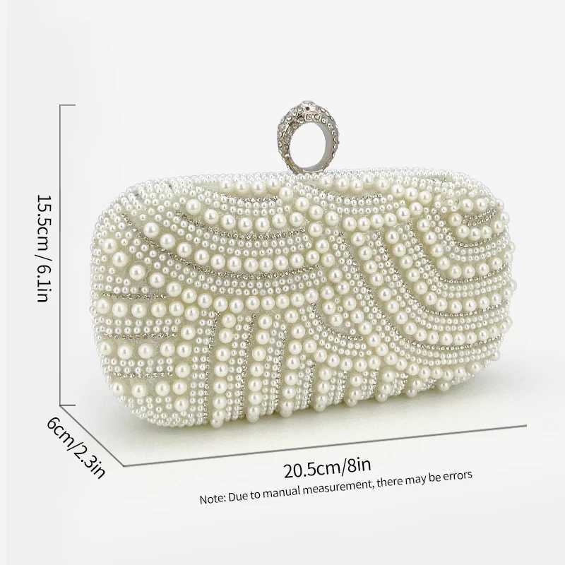 Elegant Pearl Rhinestone Clutch Glitter Dinner Clutch Purse Classic Banquet Handbag For Wedding Party PromXJ240729