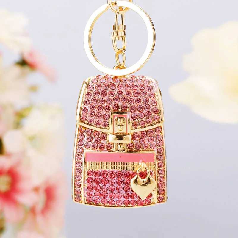 Cute Bag Shaped Keychain Zipper Design Women Girls Mini Backpack Keys Card Keychain Handbag Purse Pendant Key Ring JewelryL240729