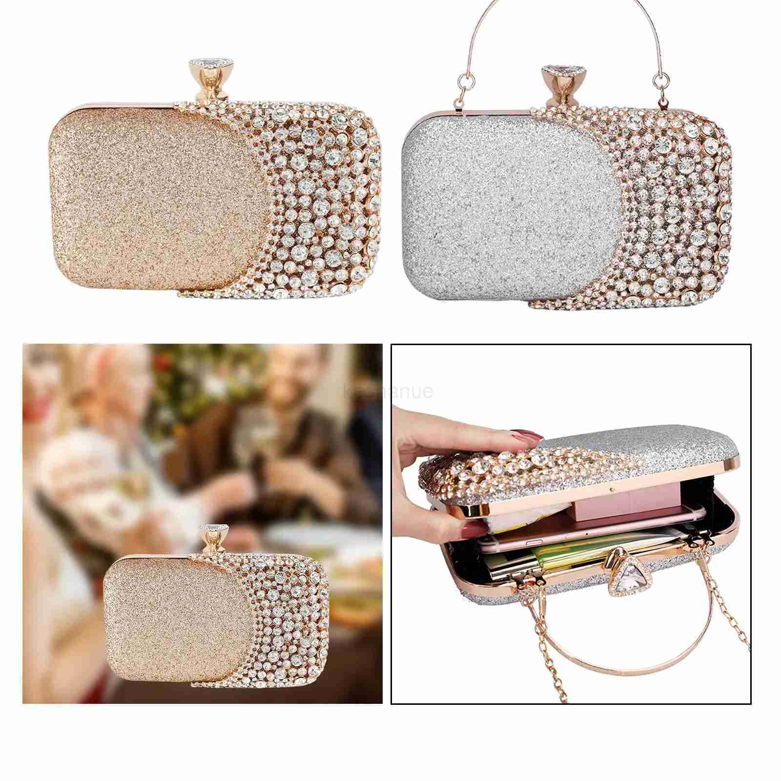 Glitter Bridal Purse Wallet Portable Pouch Versatile Women Evening Bag Clutch for Formal Cocktail Party DinnerXJ240729