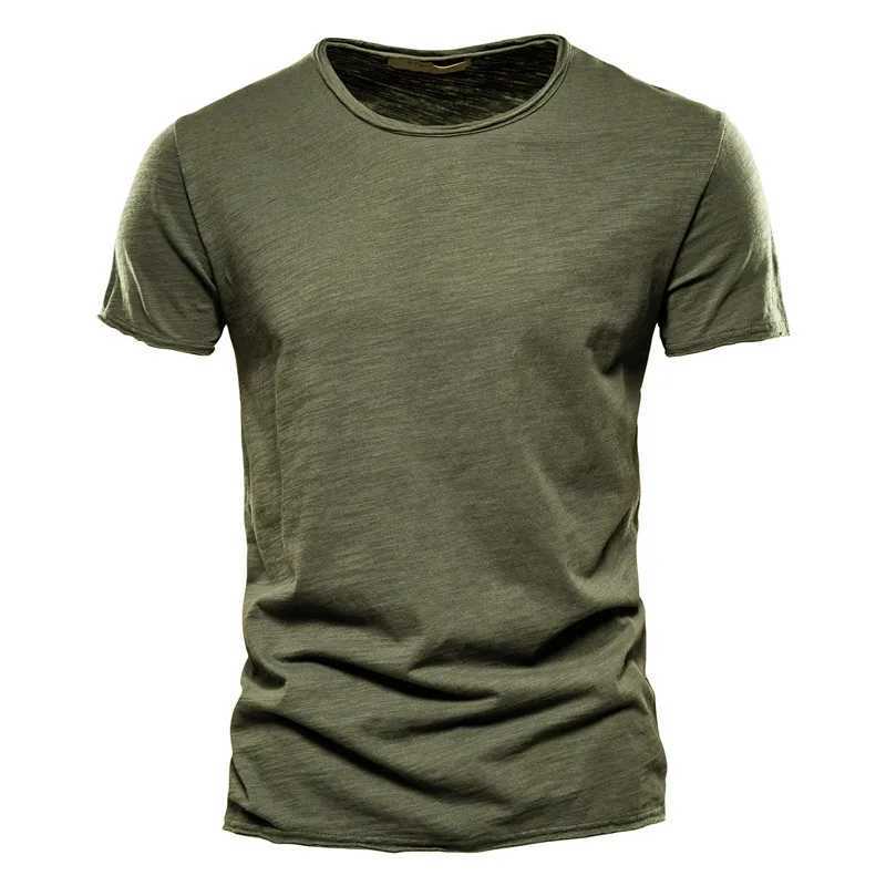 Round neck solid color bamboo cotton short sleeved T-shirt M250108