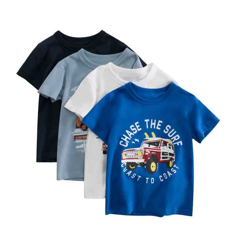 T-shirts 2-8T Summer Boys T Shirt Cotton Toddler Kid Baby Clothes Short Sleeve Car Print Tshirt Infant Top Childrens Tee shirt OutfitsL24729