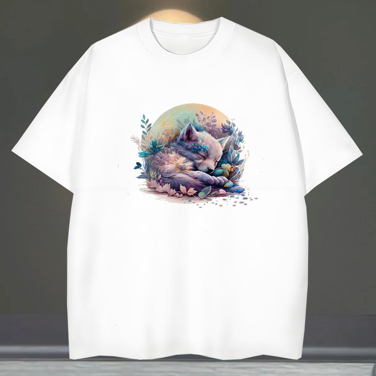 Cool Design Mens Tshirts 230g Cotton Beach wolf Customized Print Breathable Soft Brand T Shirts Men Clothings