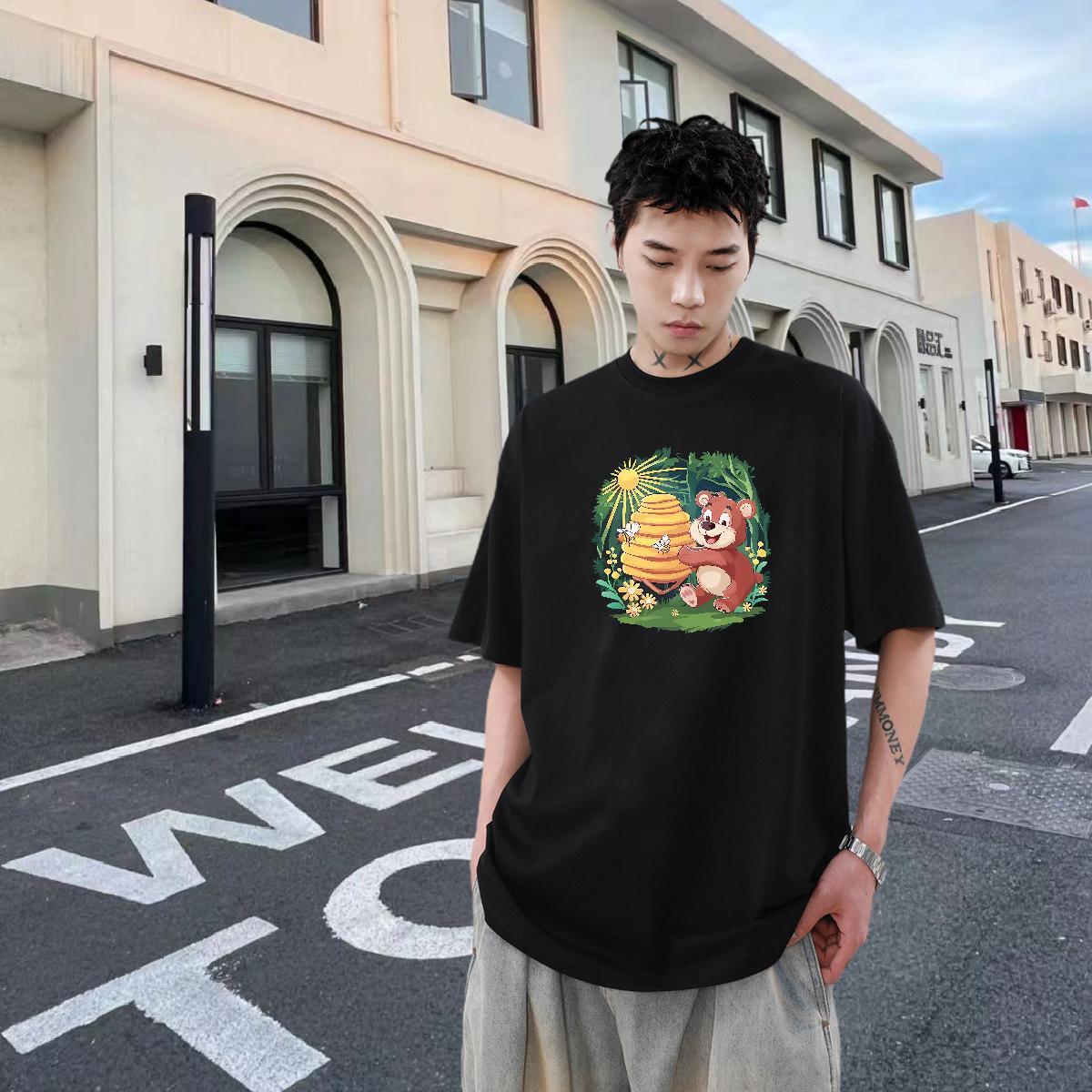Designer Men Tops Tees 230g 100% Cotton Sport bear Oversized Breathable Fashion Designer T Shirts Men Polos