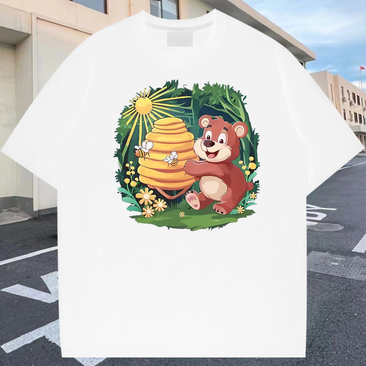 Designer Men Tops Tees 230g 100% Cotton Sport bear Oversized Breathable Fashion Designer T Shirts Men Polos