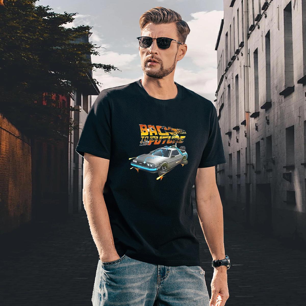 Wholesale Men Tees 230g 100% Cotton Street wear Hip Hop car Plus Size Custom Short Sleeve O-Neck 2024 DIY Men T Shirts Tee Shirt