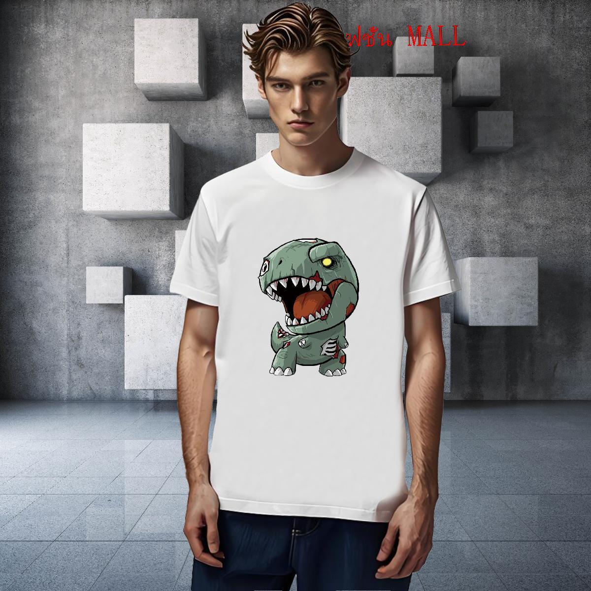 Brand Tshirt for Man Woman 100% Cotton 230g Sports Casual dinosaur Cartoon Printing L-4XL Crew Neck Breathable Stylist T shirt Clothings