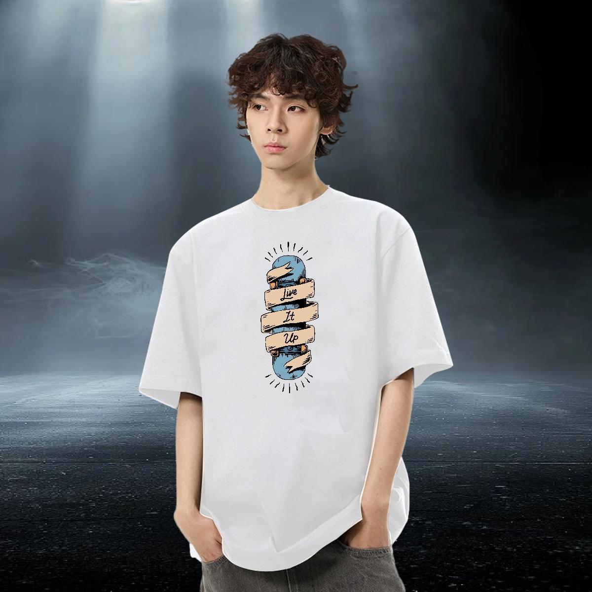 Soft Mens Tshirts 230g Cotton Sport skateboarding Anime Print Round Neck Short Sleeve Factory Direct T-Shirts for Men Clothings
