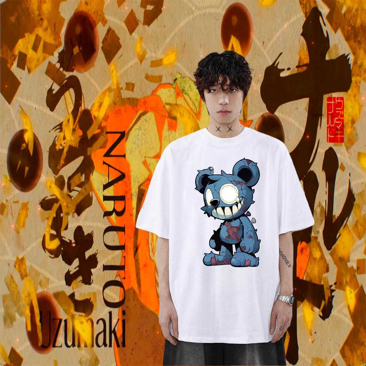 Comfortable Mens Tshirts 230g 100% Cotton Street Wear bear DIY Breathable Classic Casual Mens T Shirts Top Tees
