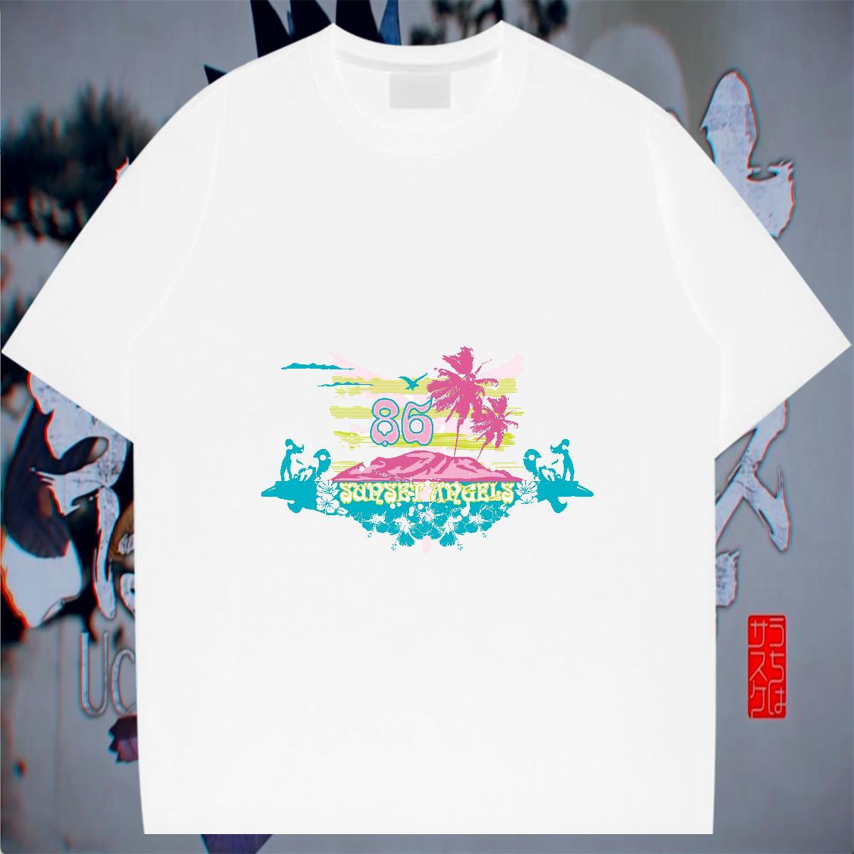 TOP Quality Men Tshirts 230g Cotton Summer Casual tree Floral Print Breathable Short Sleeve Custom T Shirts Men Tees Shirts