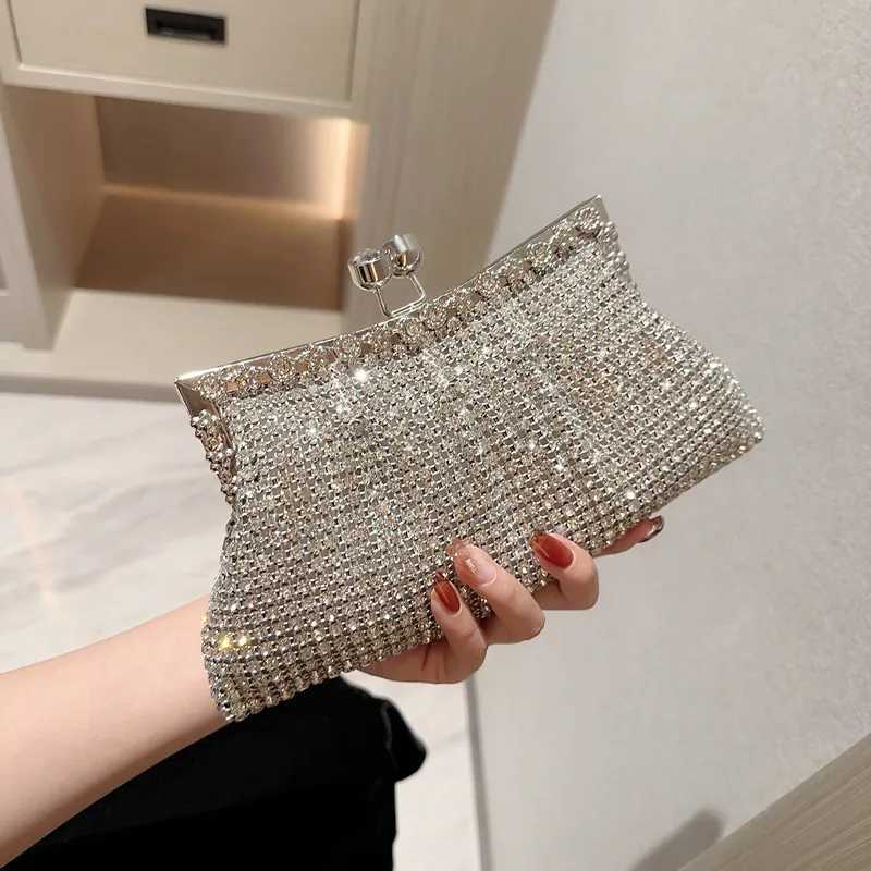 Luxury Rhinestone Evening Clutch Bag Wedding Bride Handbag Shiny Design Party Banquet Lady Portable Purse Sling Shoulder BagsXJ240729