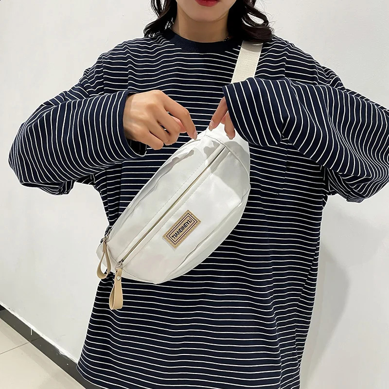 High Quality Nylon Unisex Waist Bags Fashion Solid Color Chest Packs Casual Travel Storage Crossbody Bag Men Fanny Pack 240729
