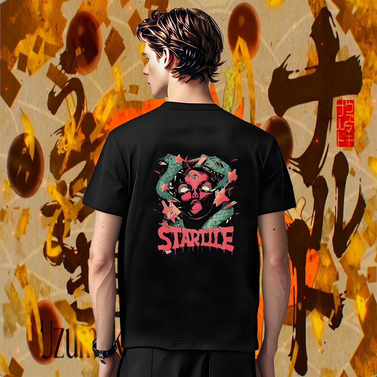 Popular Tshirts 100% Cotton 230g Daily Wear snake Customized Short Sleeve O-Neck Wholesale T-Shirts for Men Tops