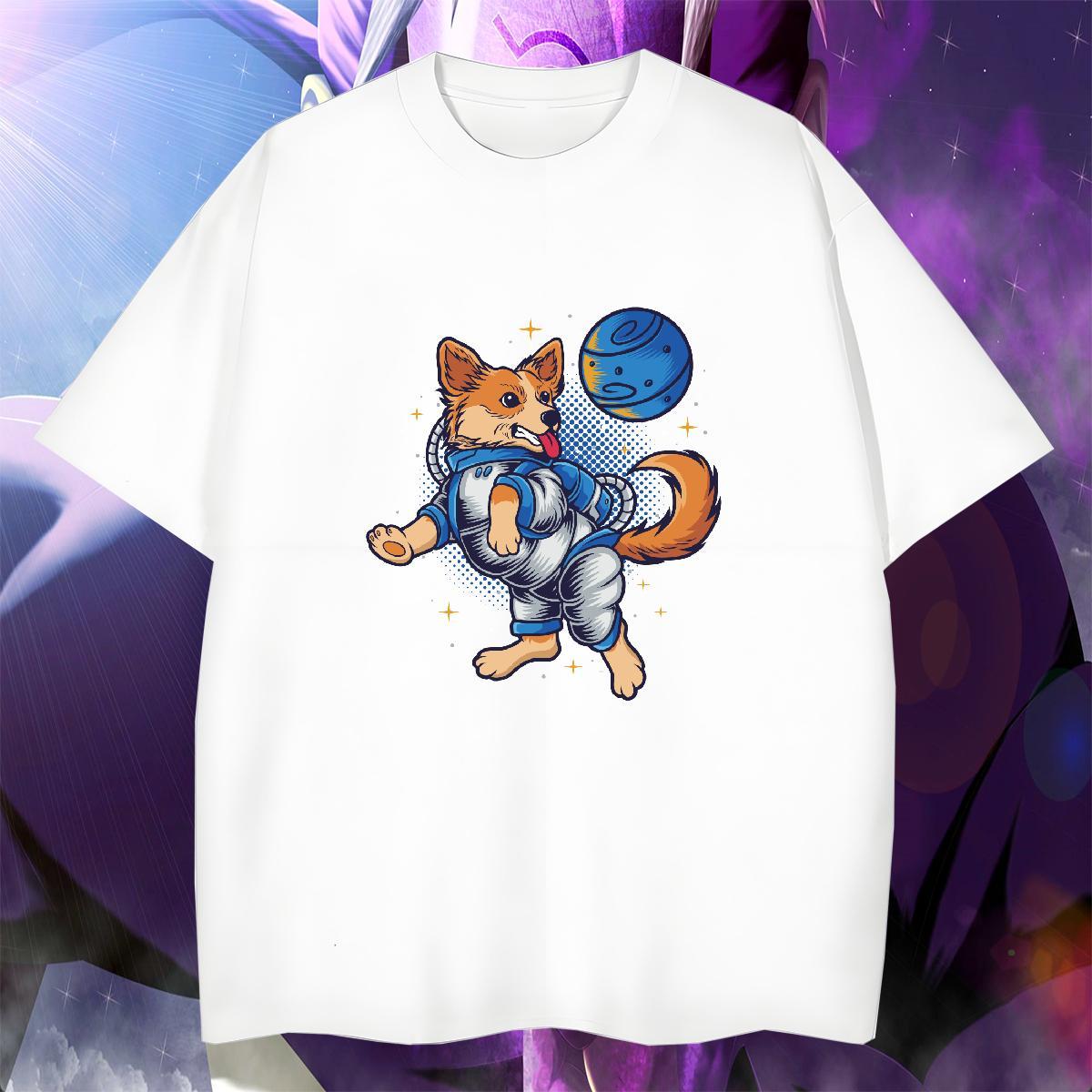 Loose Fit Tshirt for Man Woman 230g Cotton Casual dog Black White Breathable Short Sleeve Designer Mens T Shirts Tees Shirts
