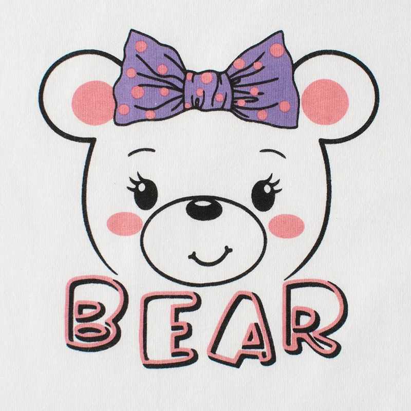 T-shirts 1-9T Summer Infant Girls T Shirt Toddler Kid Tshirt Baby Girl Clothes Short Sleeve Cotton Tee Top Bear Print Childrens T ShirtL24729