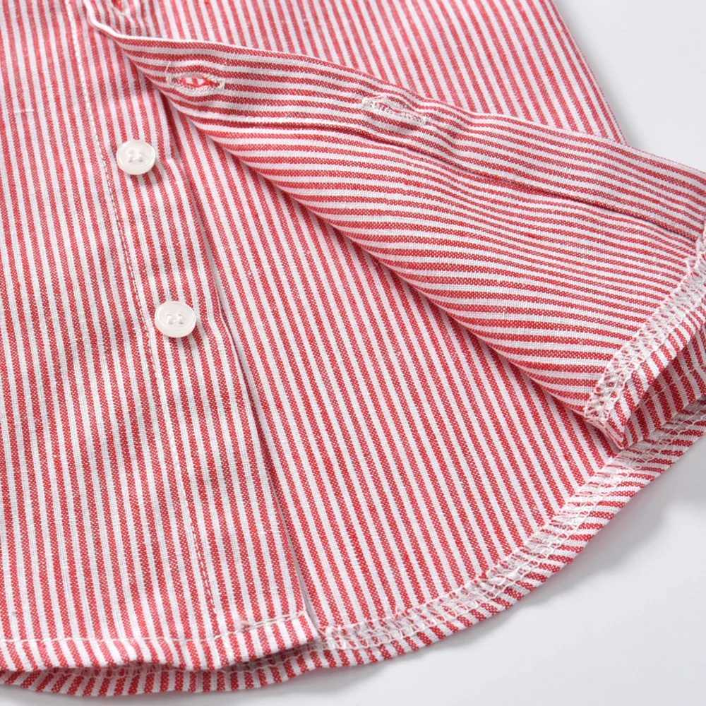 Korean version autumn and winter childrens striped shirt cotton long sleeved boys shirtW240729