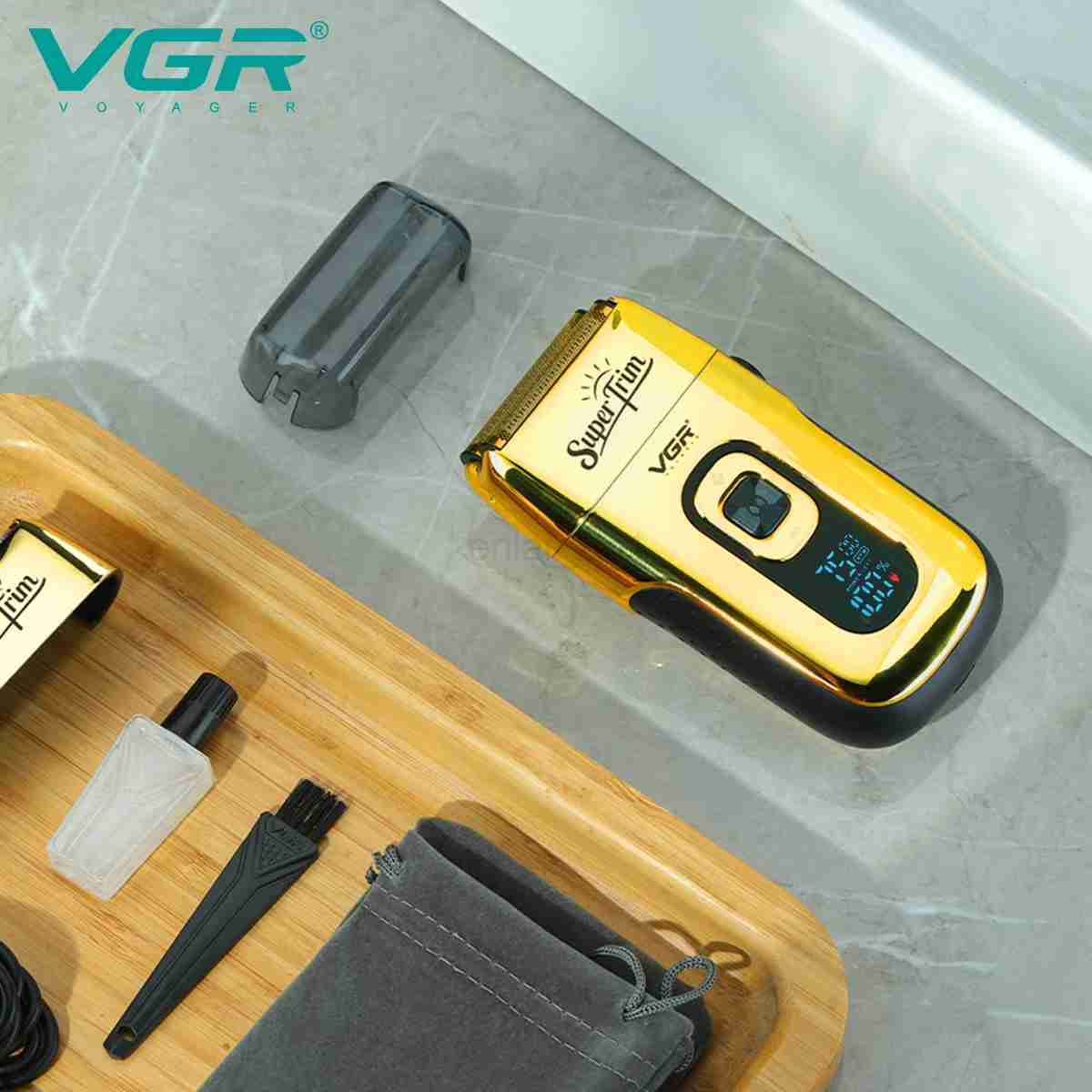 VGR Shaver Professional Beard Trimmer Electric Razor Portable Shaving Machine Reciprocating Hair Trimmer Shaver for Men V-332Y240729