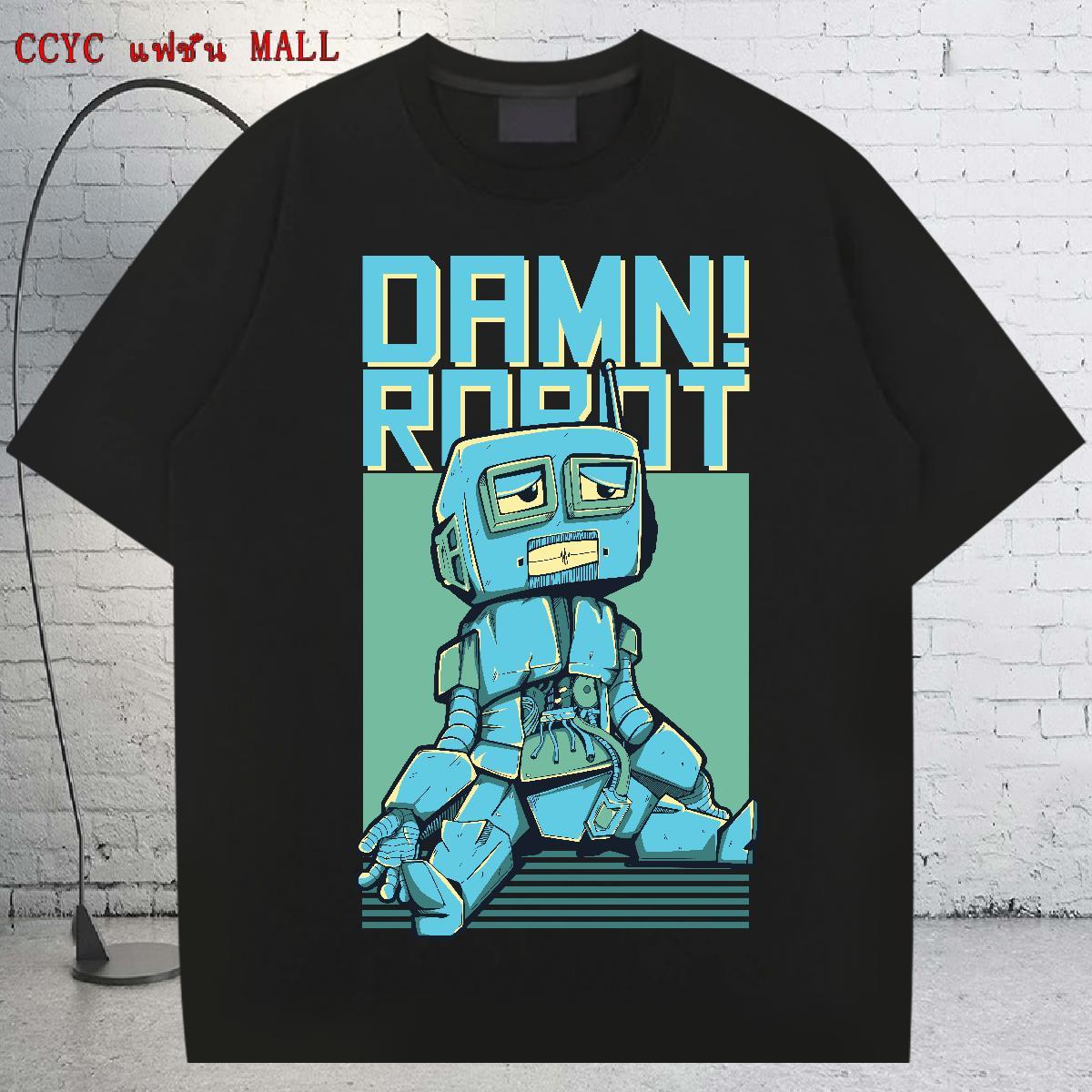 Soft Tshirts 230g 100% Cotton Sports Casual robot Customized Print Breathable 2024 Designer T Shirt For Man Tops Tees
