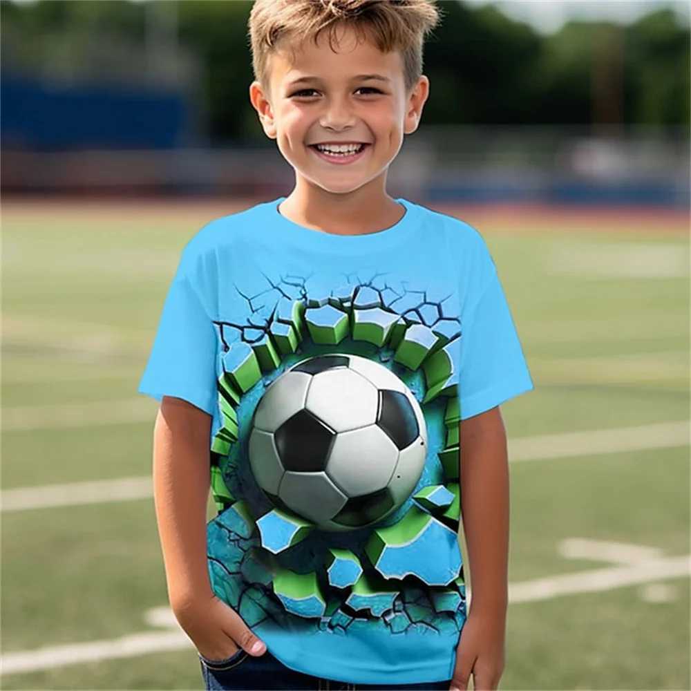 T-shirts Childrens Clothing Football Uniform Girls Clothes 2 to 8 Years Round Neck Baby Short Sleeves Soccer Boy Children Summer ClothesL24729