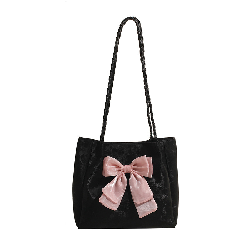 Women's niche design for handbags, bow tie, contrasting color single shoulder bag, 2024 trendy and versatile casual tote women's bag H729#13