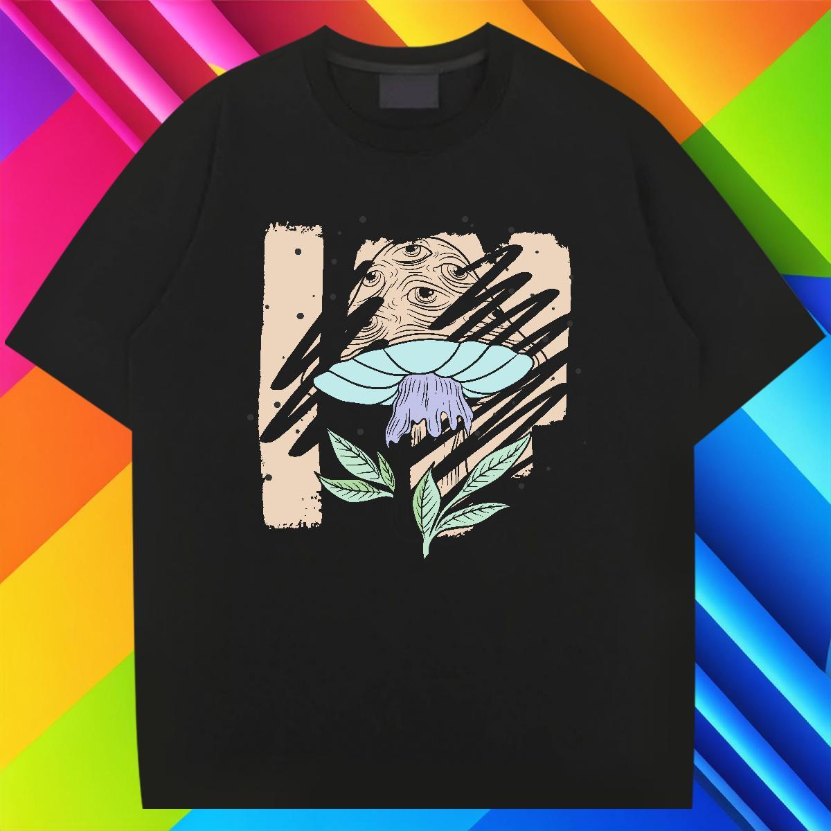 Soft Men Tshirts 230g Cotton Casual mushroom Custom Printing Breathable Crew Neck Designer Man T Shirts Clothings