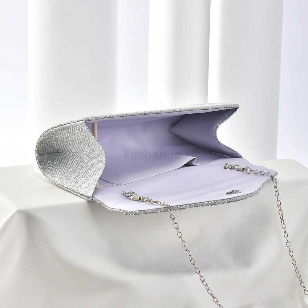 Simple Premium Sparkling Ruffled Diamond Evening Bag Party Dinner Wedding Ladies Clutch bagXJ240729