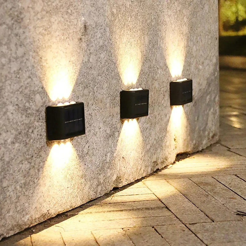Outdoor Solar LED Wall Lights Waterproof Led Lamp Up And Down Luminous Lighting For Garden Balcony Yard Street Decor Lamps 240729