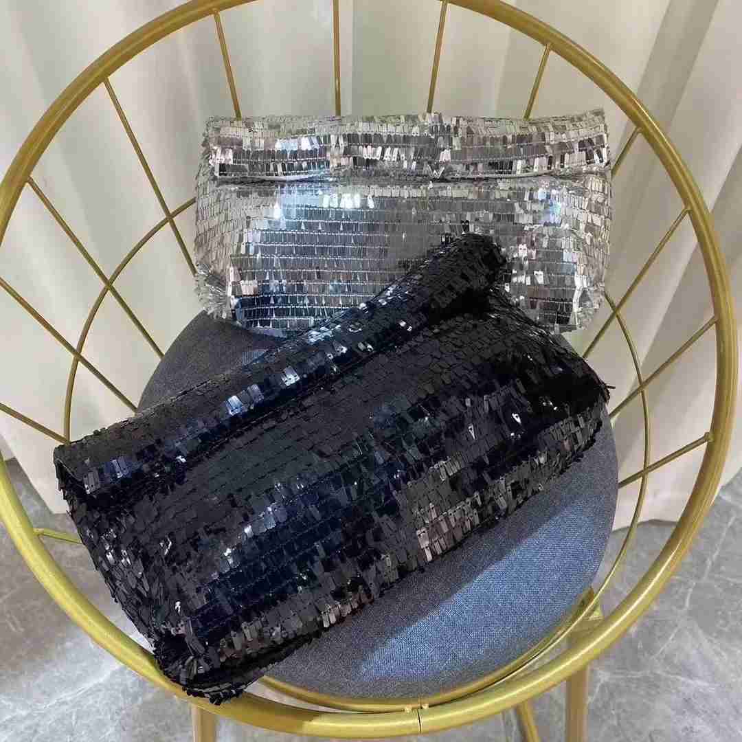 Fashion Shiny women clutch Silver Sequins Trend Party lady evening bags handbag phone Clutches walletXJ240729