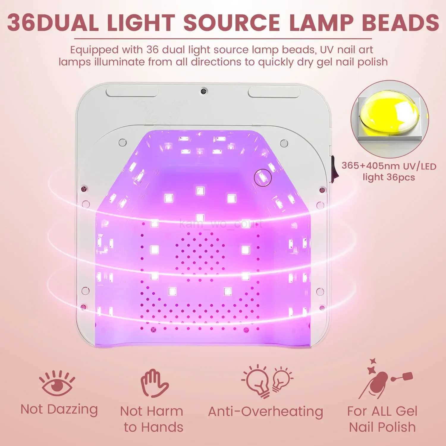 Cordless Rechargeable UV Nail Lamp 128W With 36 LEDs Portable LED Nail Dryer Professional Fast Charger Curing Lamp for SalonM240729