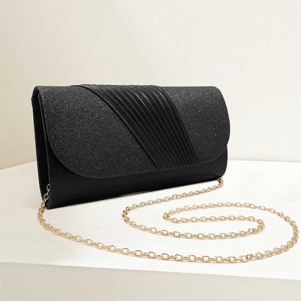 Women Hand Purses Splicing Design Shine Evening Clutch Bags Money Phone Holder Pleated Exquisite Flip Cocktail Party GatheringXJ240729