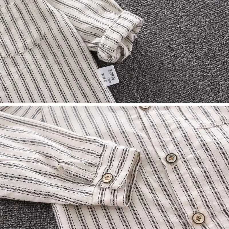 New Spring Childrens Clothing Boys Shirt Long Sleeve Striped Shirt Casual Cotton Shirt TopW240729