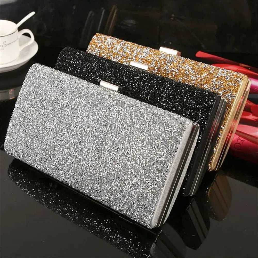 Women Elegant Evening Clutch Bag Diamond Wedding Clutch Bag Purse for Party Diamond Sequin Gold Silver Shoulder Bag 2023 NewXJ240729