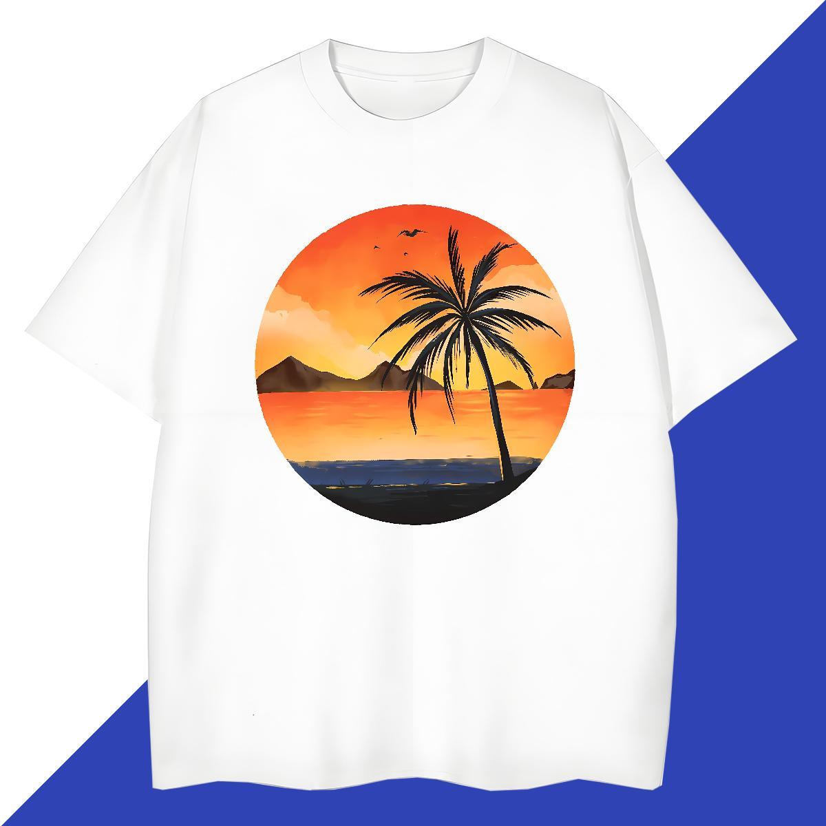 Classic Men Tshirts 230g 100% Cotton Summer Casual tree Oversized 4XL Breathable Soft DIY Man T Shirts Tees