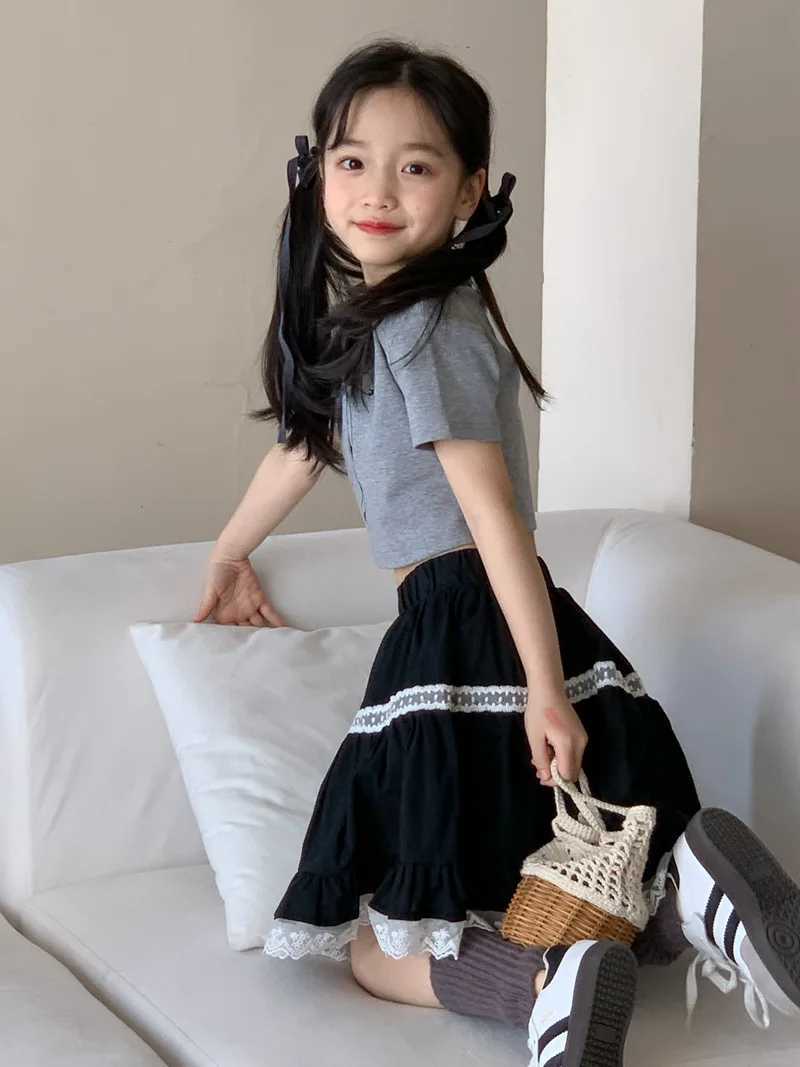 T-shirts T-shirt Spring Summer New Korean Girls Bow Knot Printing Short Sleeved Short Sweet Girl Tops Tide 2024 Round CollarL24729
