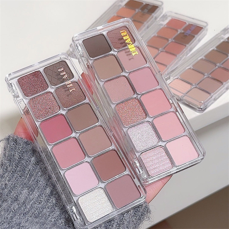 1Pc Sparkling Glitter Eyeshadow 12 Colors Korean Girl Eyes Makeup Palette Waterproof Pink Pearl Matte Shimmer Eye Shadow F729-8