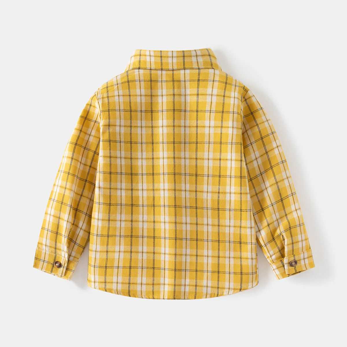 Boys long sleeved plain shirt boys thin lapel topW240729